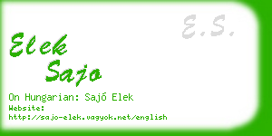 elek sajo business card